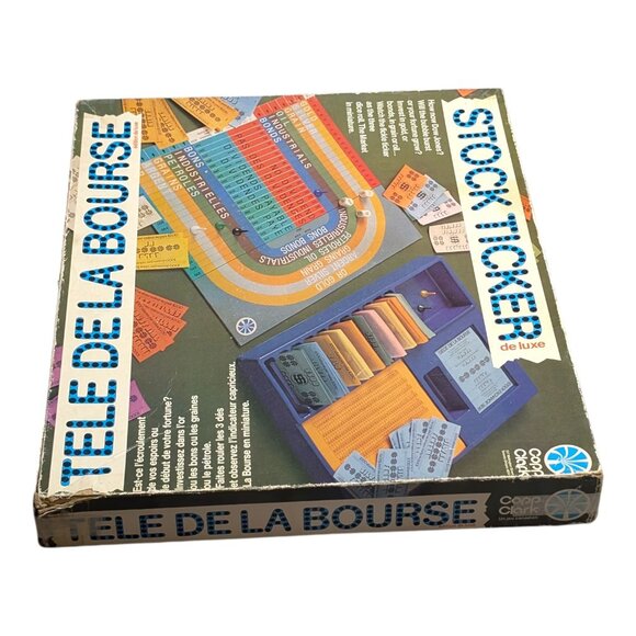 VTG Stock Ticker Board Game Deluxe Edition Complete Copp Clark Wooden Die USA - Picture 8 of 9
